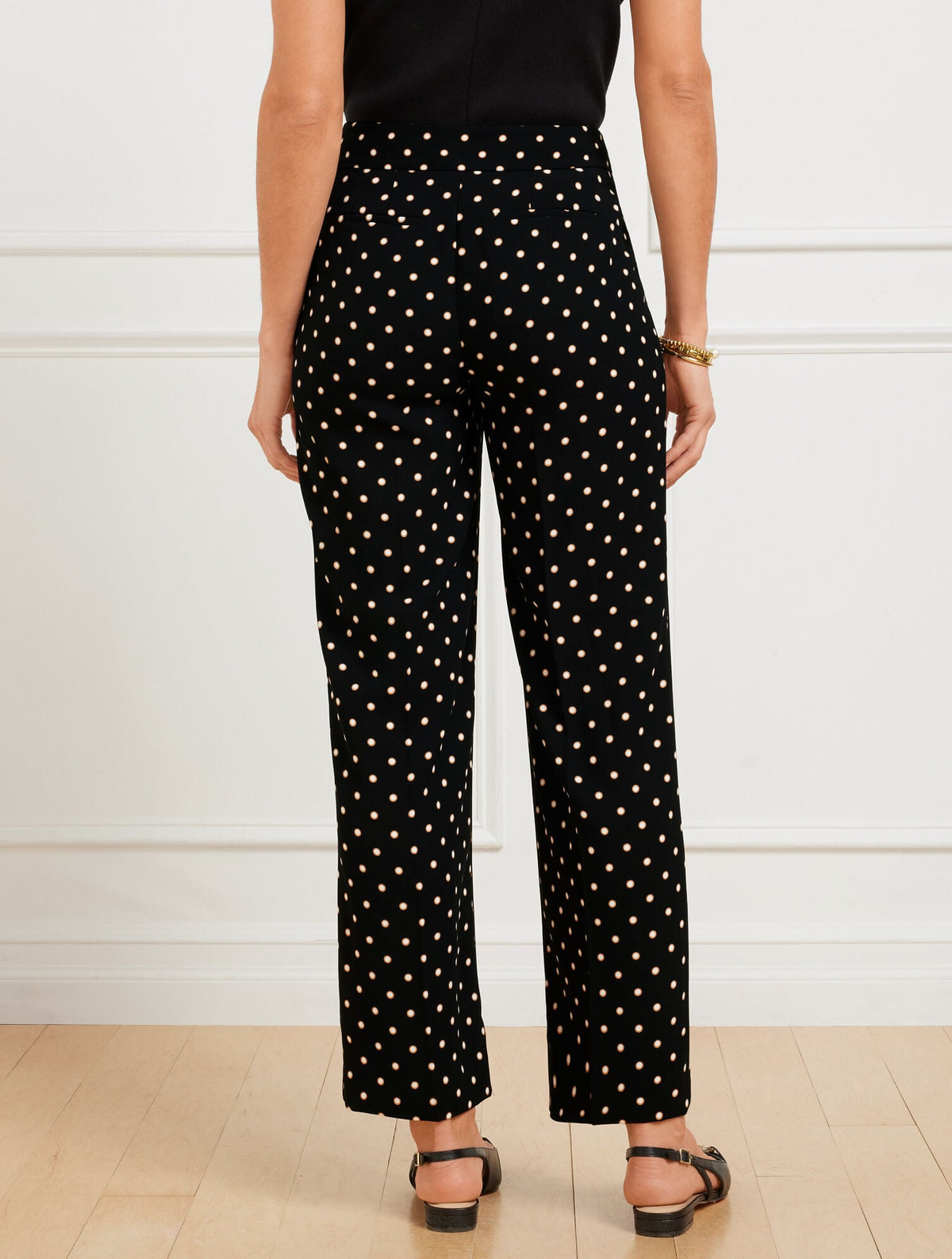 SLIM WIDE ANKLE PANTS - DAISY DOT