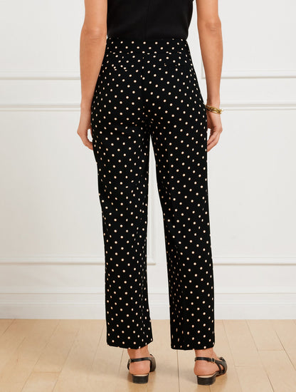 SLIM WIDE ANKLE PANTS - DAISY DOT
