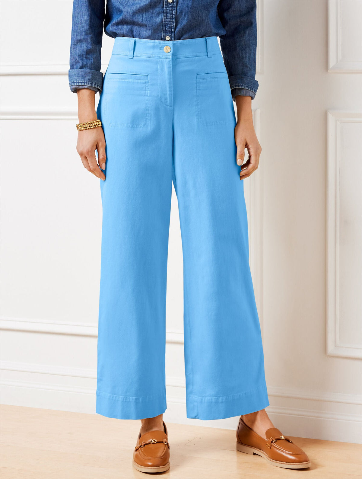 WIDE ANKLE TWILL PANTS