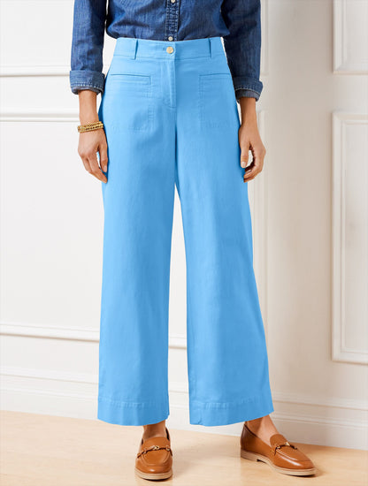 WIDE ANKLE TWILL PANTS