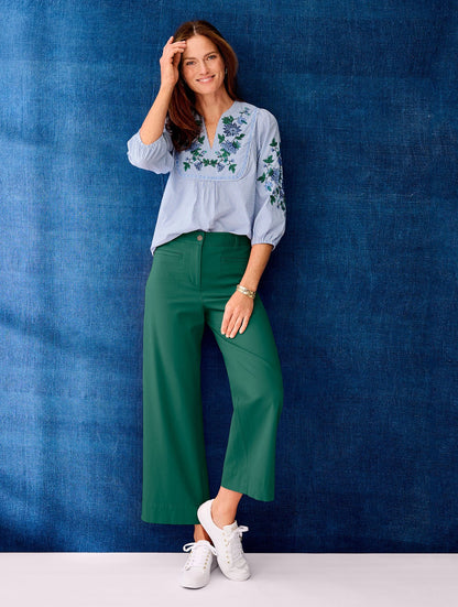 WIDE ANKLE TWILL PANTS