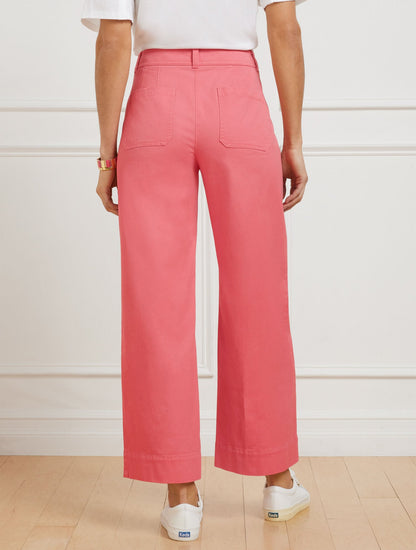 WIDE ANKLE TWILL PANTS