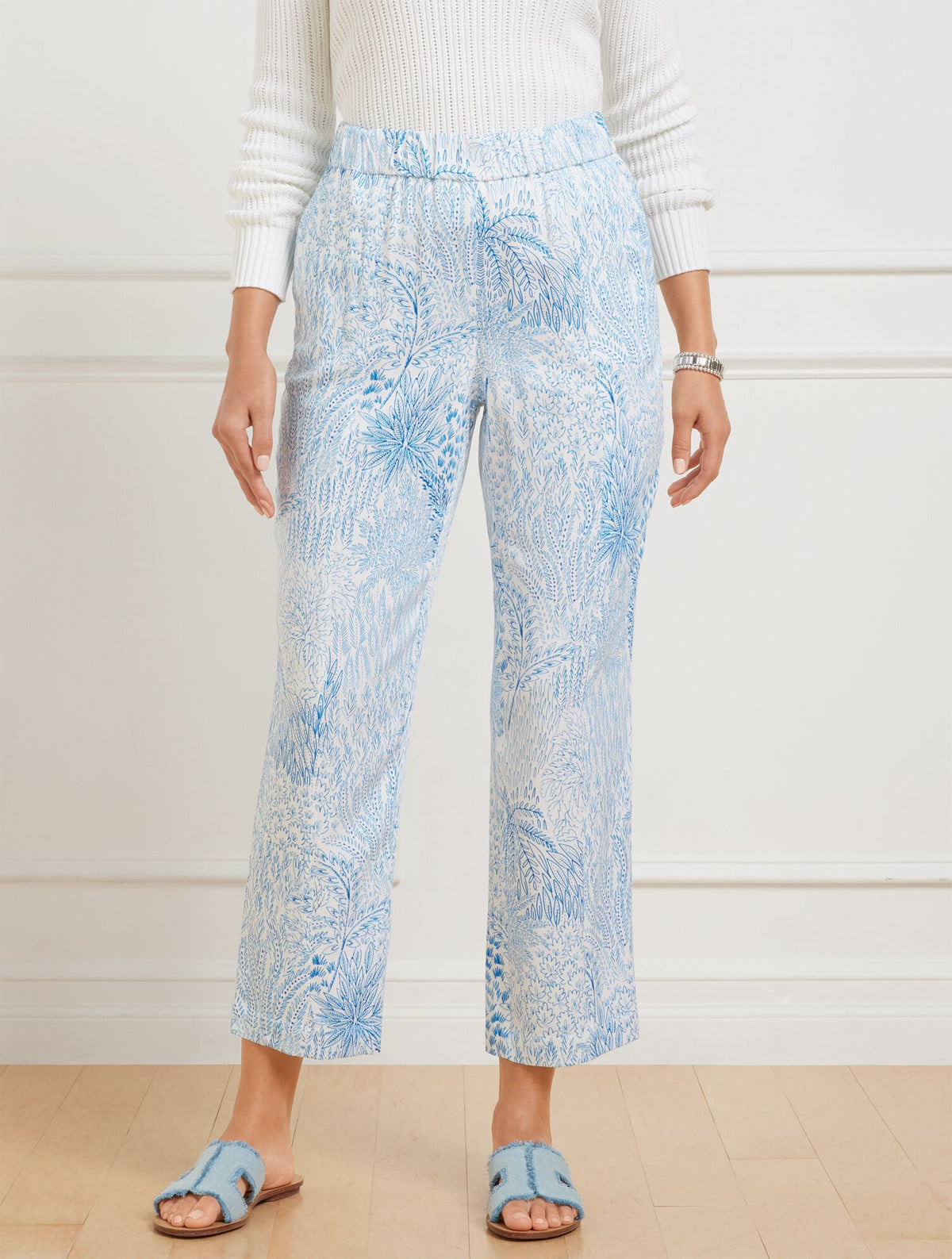 SLIM LEG CROP PANTS - BLISSFUL MEADOW