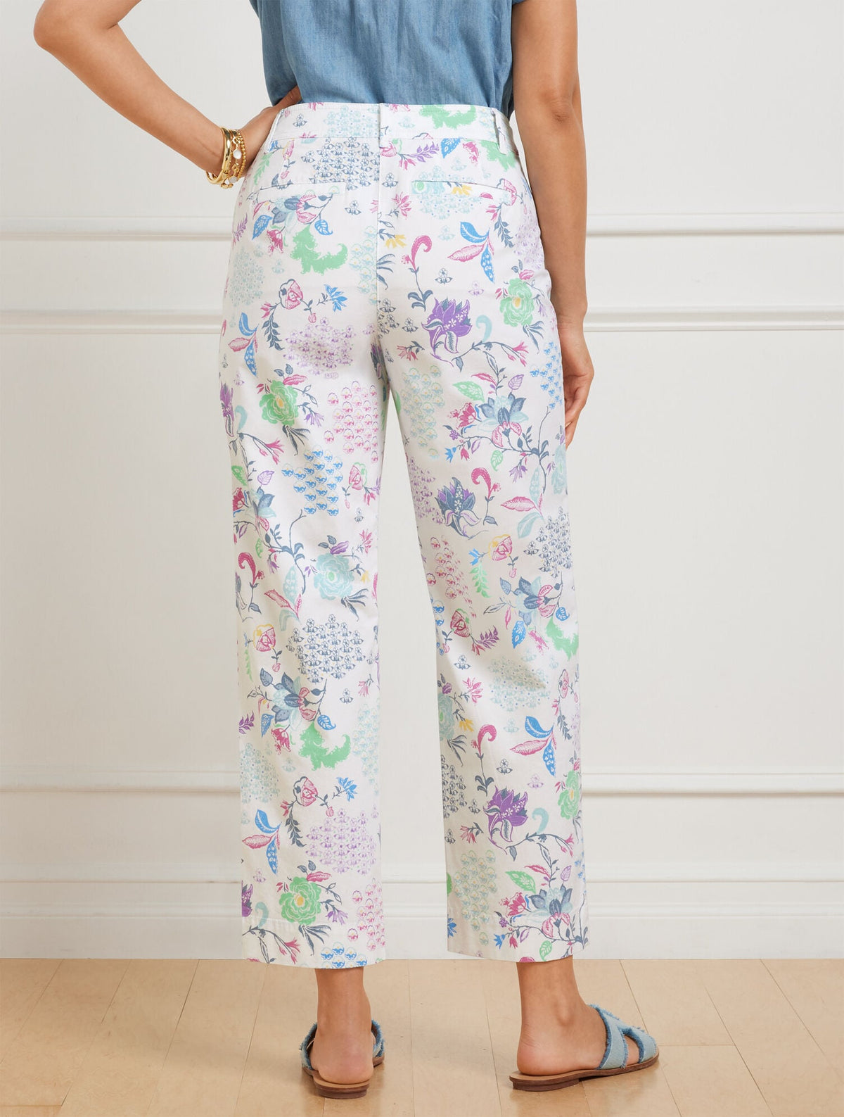 STRAIGHT CROP PANTS - WHIMSICAL JACOBEAN