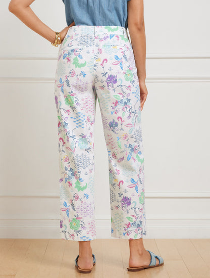 STRAIGHT CROP PANTS - WHIMSICAL JACOBEAN