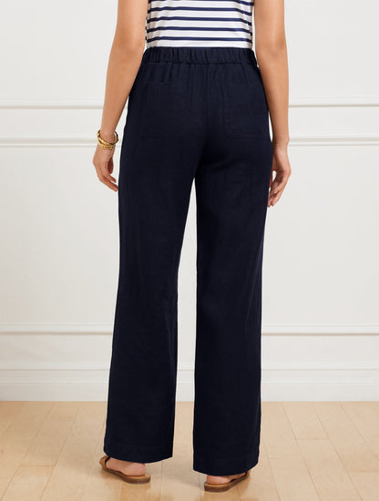 WIDE LEG WASHED LINEN PANTS