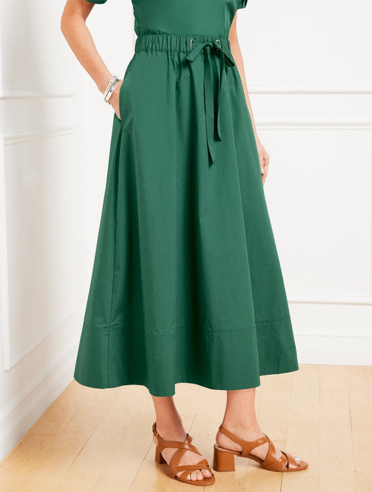 MODERN POPLIN DRAWSTRING SKIRT