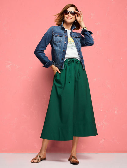 MODERN POPLIN DRAWSTRING SKIRT