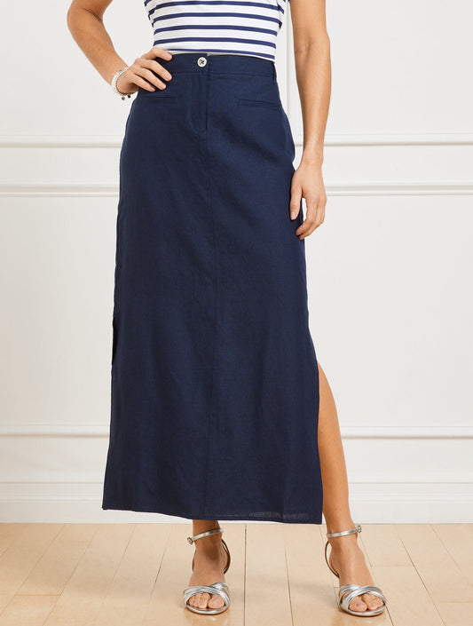 LINEN TROUSER SKIRT