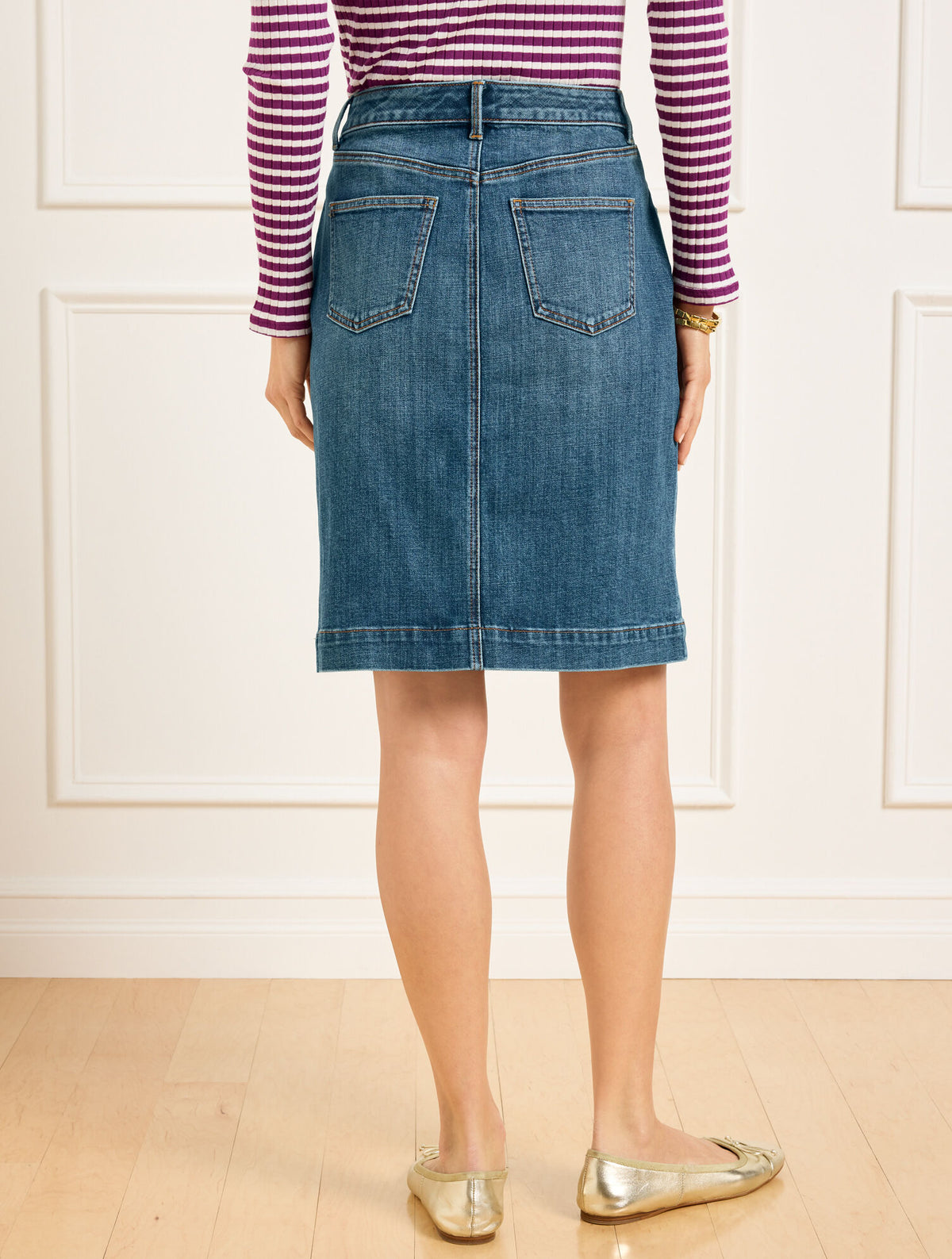 DENIM A-LINE SKIRT - MONTAUK WASH