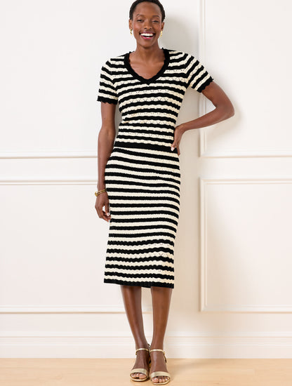 POINTELLE STRIPE SWEATER SKIRT