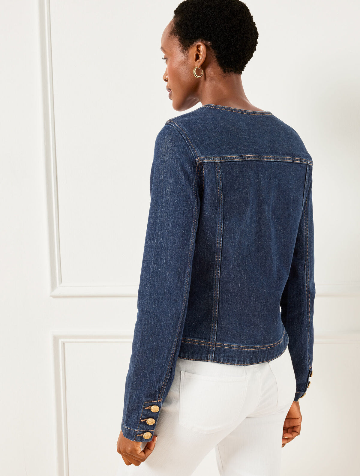 BUTTON CUFF JEAN JACKET - RINSE WASH