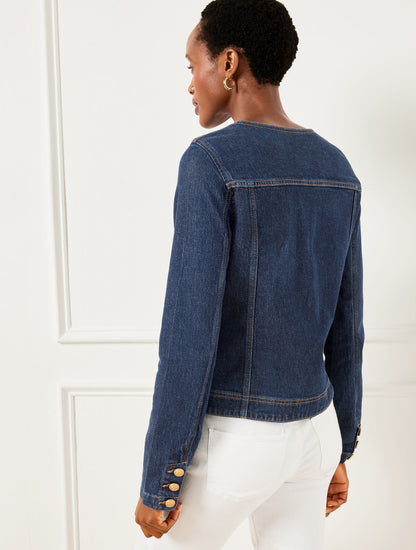 BUTTON CUFF JEAN JACKET - RINSE WASH