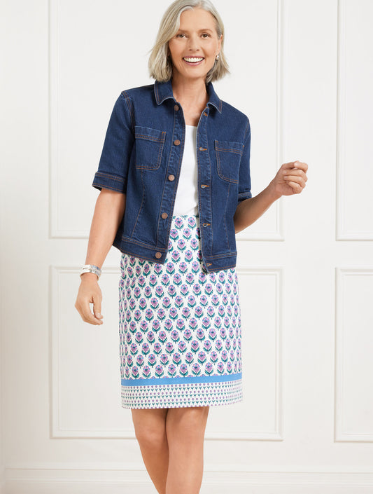 SHORT SLEEVE JEAN JACKET - ERICA WASH