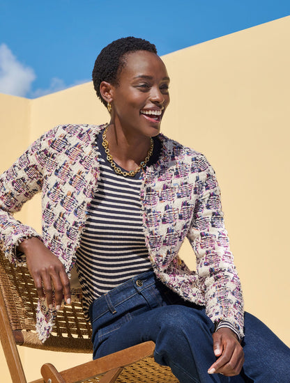 COLLARLESS TWEED JACKET