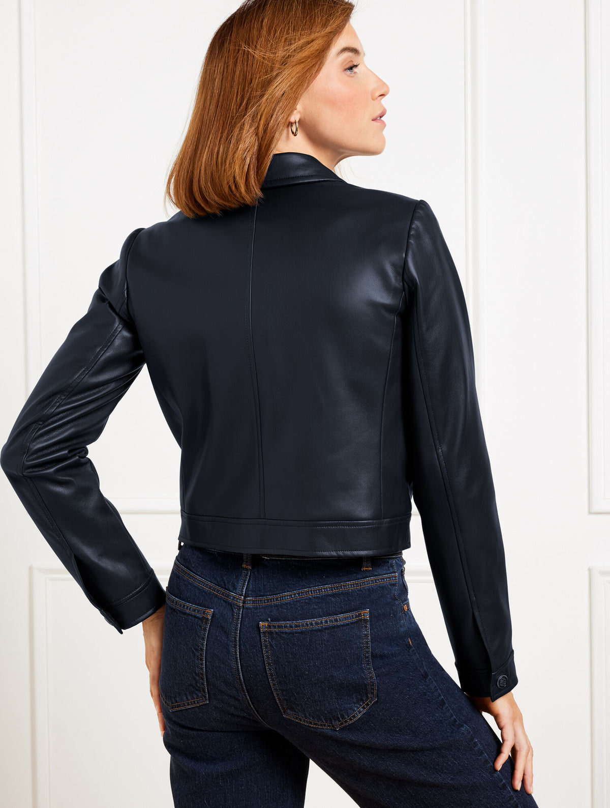 FAUX LEATHER CROPPED JACKET
