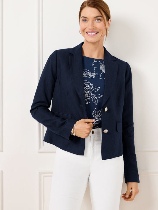 SHORT LINEN BLAZER