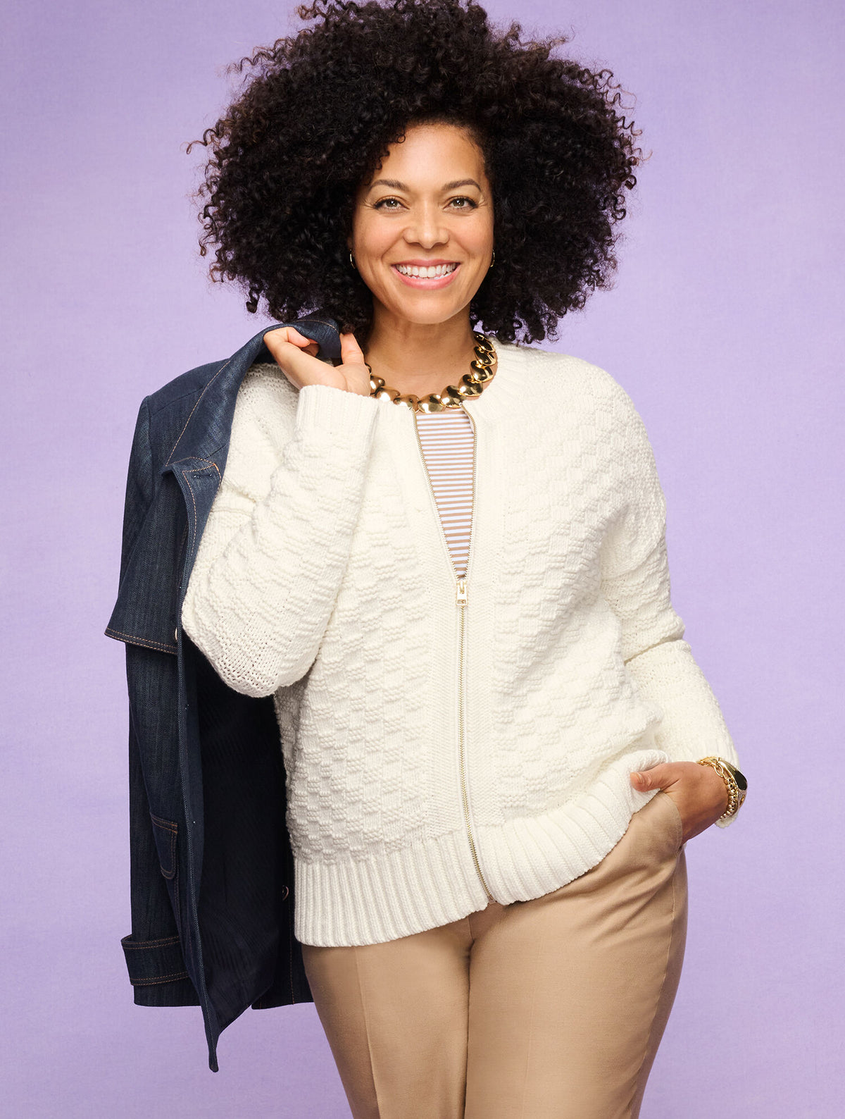 REFINED DENIM SHORT TRENCH COAT