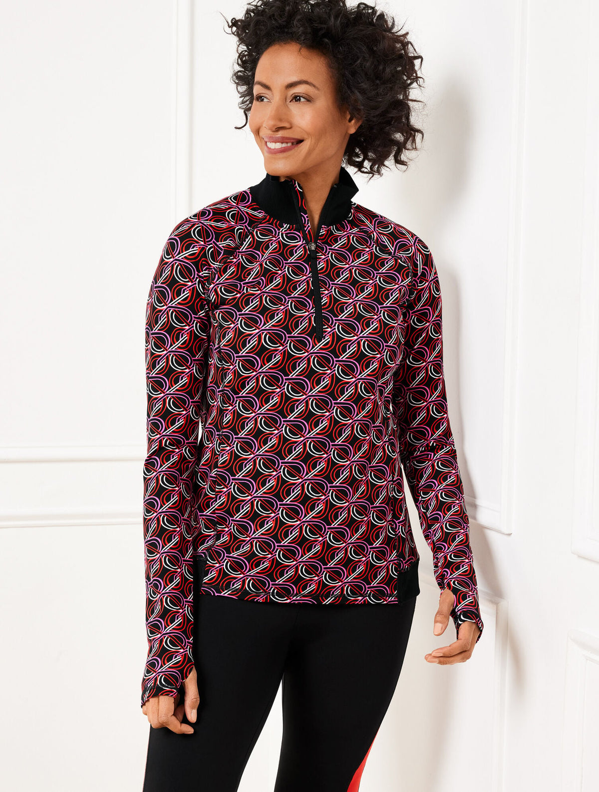 PERFORMANCE INTERLOCK HALF-ZIP PULLOVER - INTERLACING LOOPS