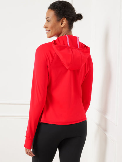 PERFORMANCE INTERLOCK HOODED PULLOVER - DIAGONAL
