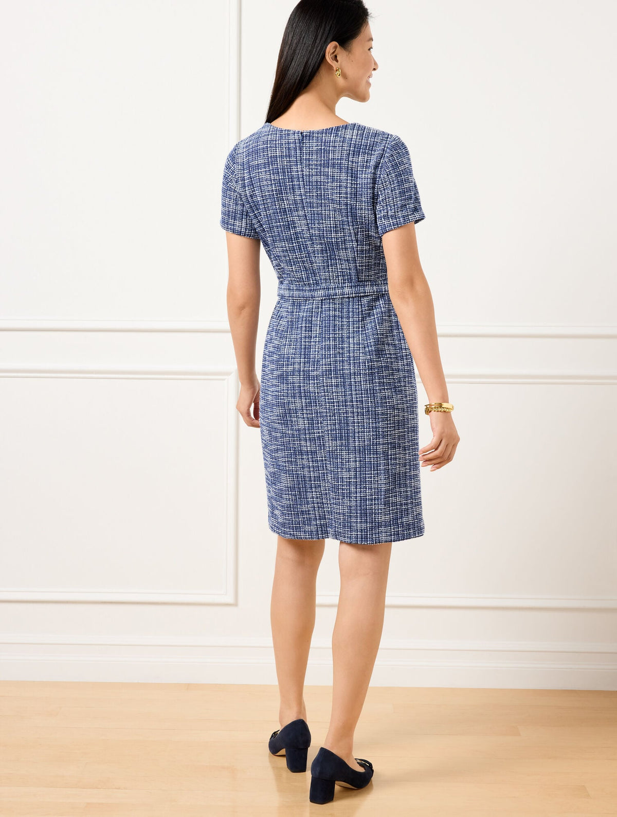 SHORT SLEEVE TWEED DRESS