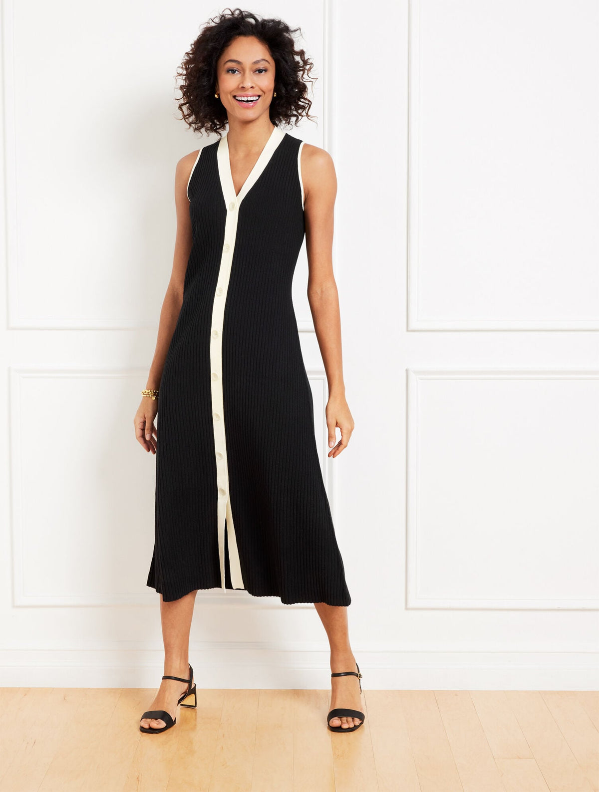 SLEEVELESS MIDI SWEATER DRESS