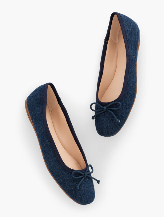 BLAINE SOFT SOLE DENIM BALLET FLATS