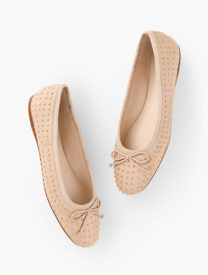 BLAINE SOFT SOLE STUDDED NAPPA BALLET FLATS