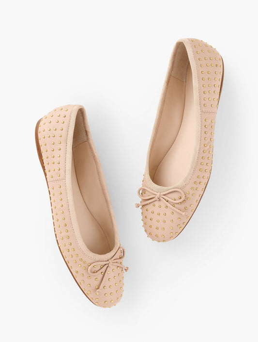 BLAINE SOFT SOLE STUDDED NAPPA BALLET FLATS