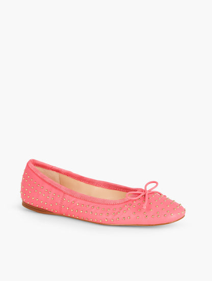BLAINE SOFT SOLE STUDDED NAPPA BALLET FLATS