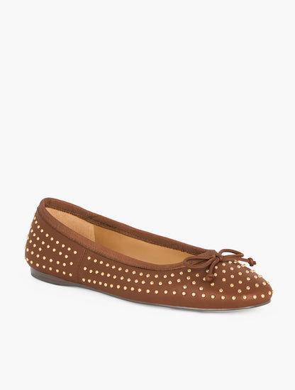 BLAINE SOFT SOLE STUDDED NAPPA BALLET FLATS
