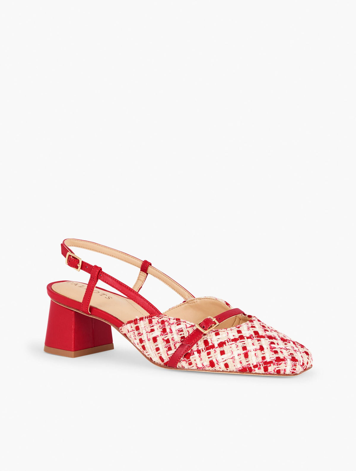 CARLYE BUCKLE BLOCK HEEL PUMPS - LOVELY TWEED