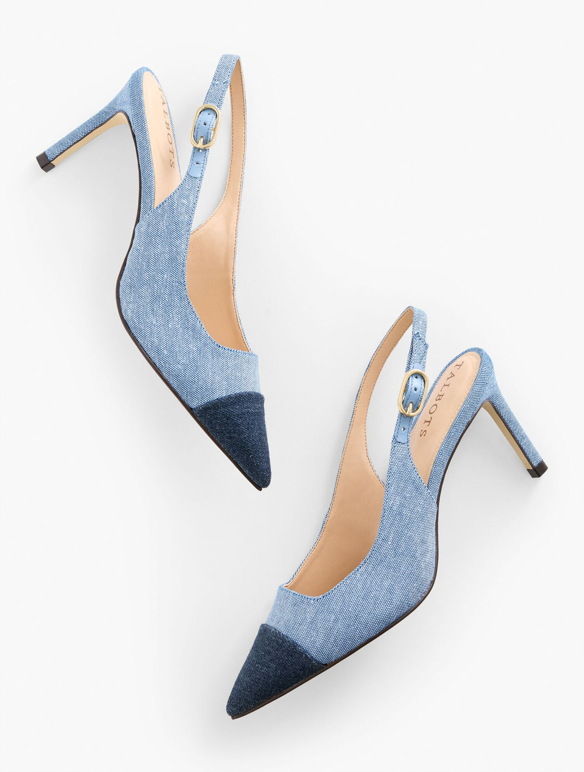 ELENA DENIM SLINGBACK PUMPS