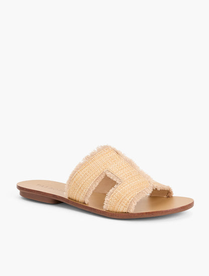 HANNAH FRAYED RAFFIA SLIDES