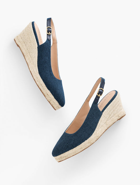 VIVI DENIM SLINGBACK ESPADRILLE WEDGES