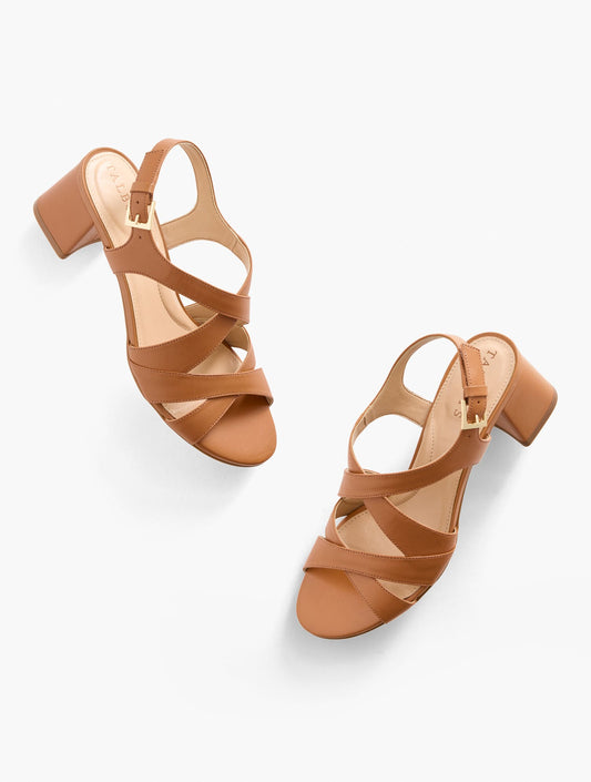 MILLIE STRAPS NAPPA BLOCK HEEL SANDALS