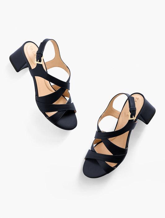 MILLIE STRAPS NAPPA BLOCK HEEL SANDALS