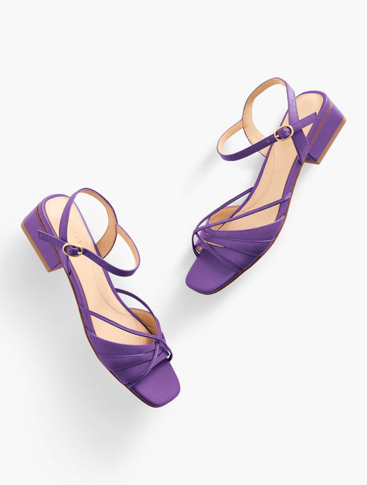 VIV STRAPPY NAPPA BLOCK HEEL SANDALS