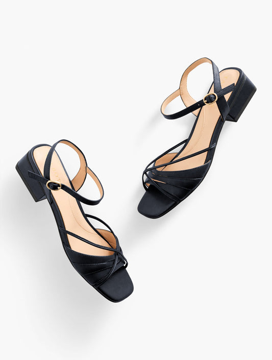 VIV STRAPPY NAPPA BLOCK HEEL SANDALS