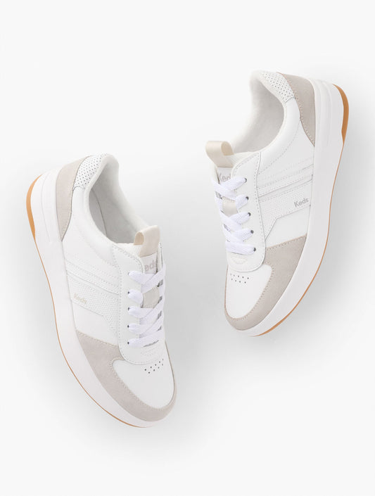 KEDS® COURT II LEATHER SUEDE SNEAKERS