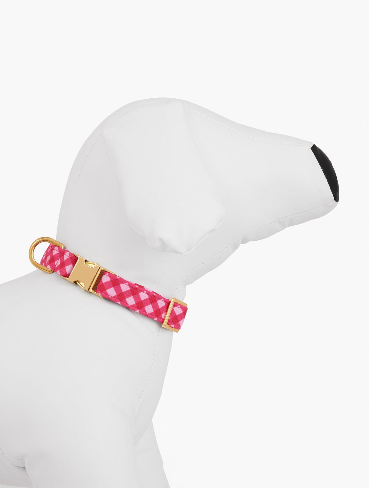 THE FOGGY DOG RASPBERRY PLAID DOG COLLAR