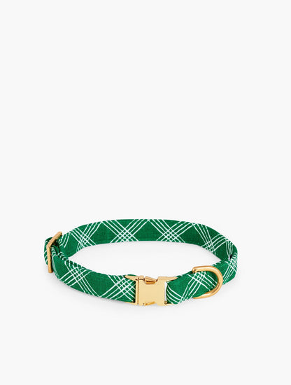 THE FOGGY DOG EMERALD PLAID DOG COLLAR