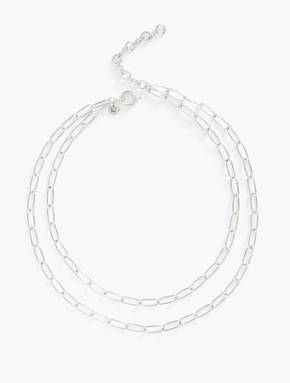 LAYERED PAPERCLIP LINK NECKLACE