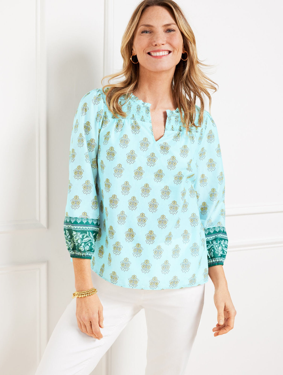SMOCKED TOP - BREEZY BLOOMS