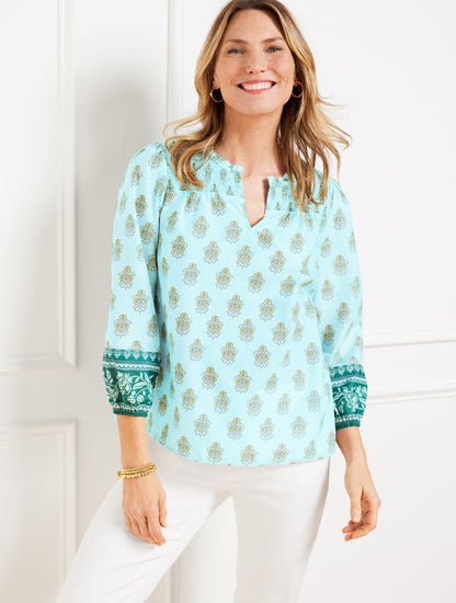 SMOCKED TOP - BREEZY BLOOMS