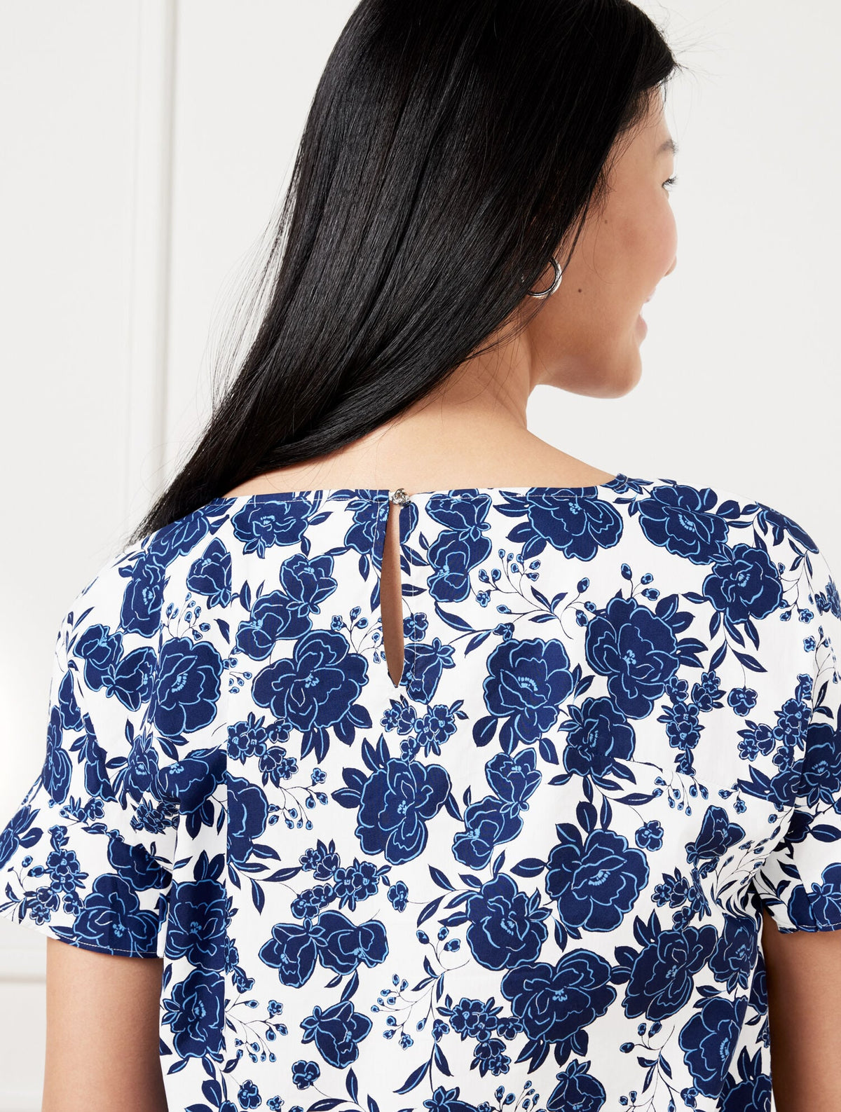 TIE FRONT TOP - BLUSHING ROSES