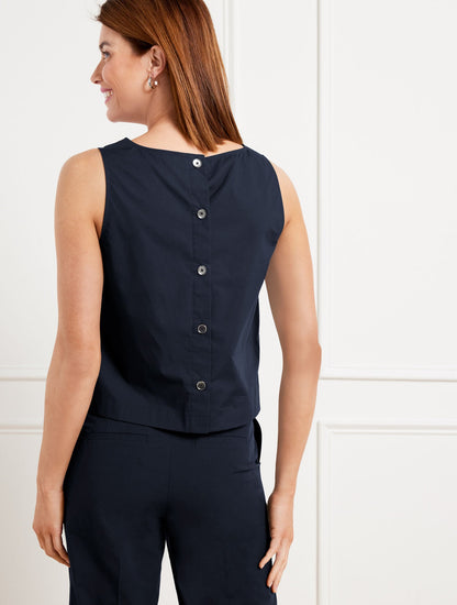 FRESH POPLIN BUTTON BACK SHELL