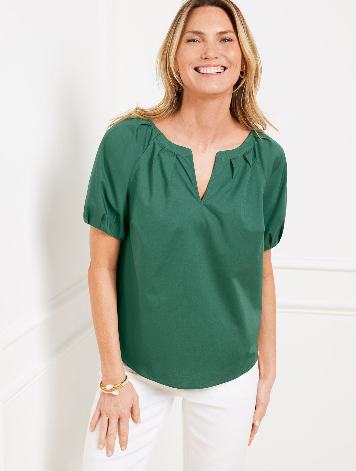 SHORT SLEEVE POPLIN TOP