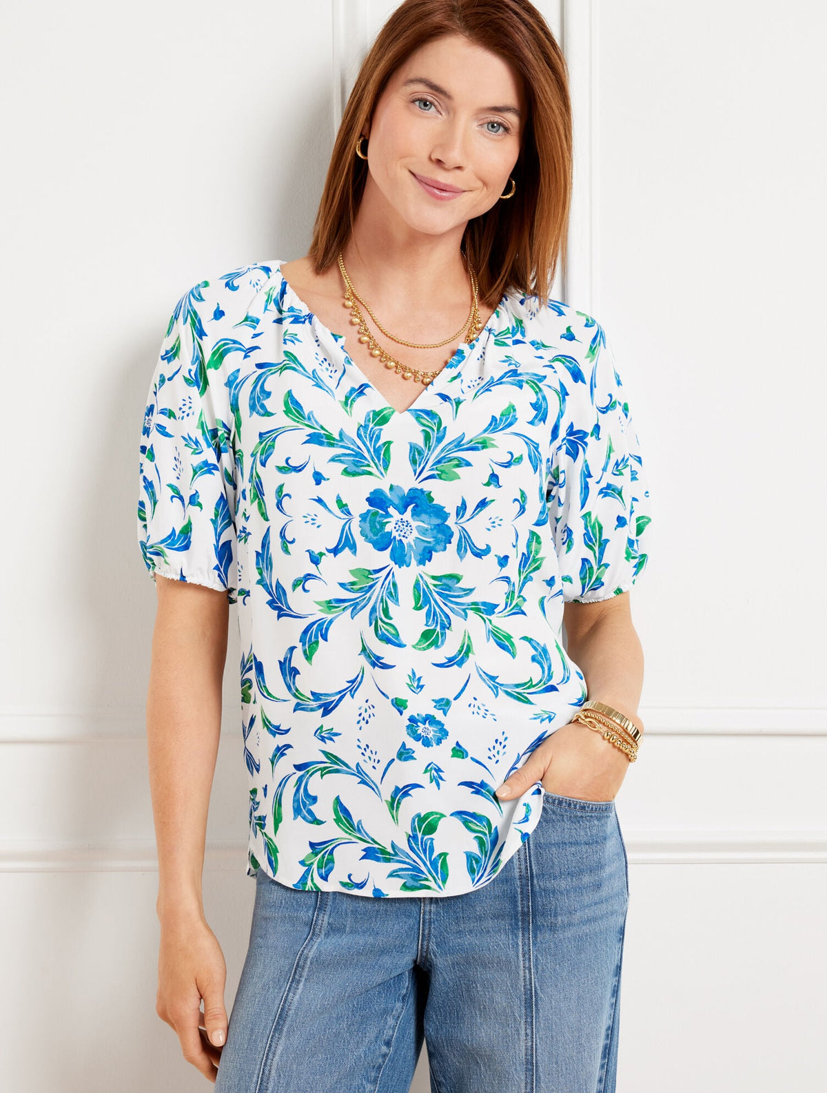 BEAUTIFUL SCROLL FLORAL TOP