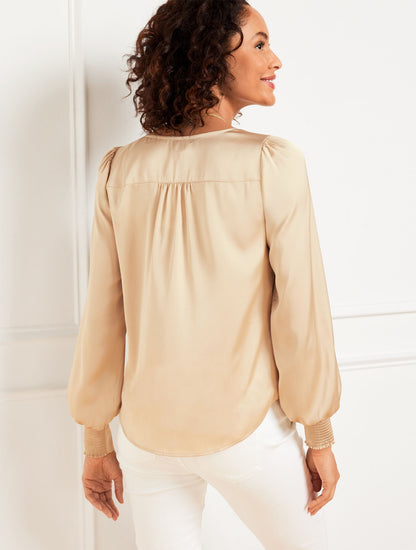 SOFT SATIN CHARMEUSE TOP